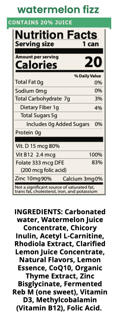 Watermelon fizz nutrition facts long image