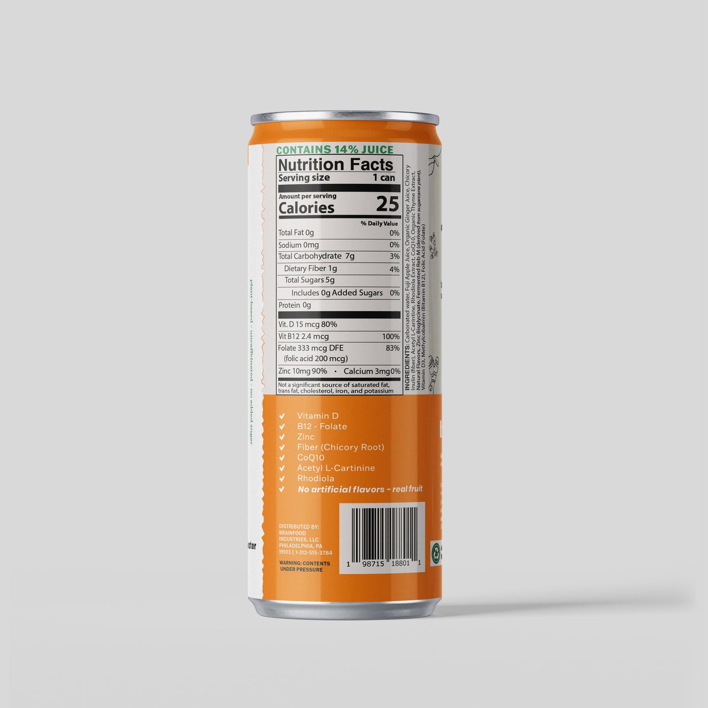 Nutrition Facts label on can