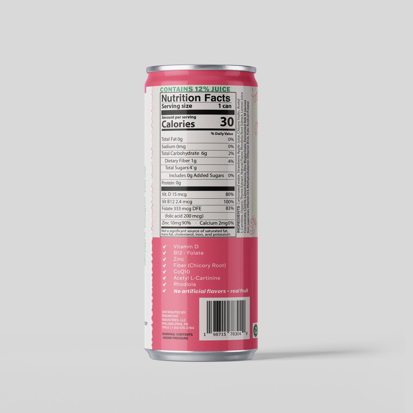 strawberry brain food can back side