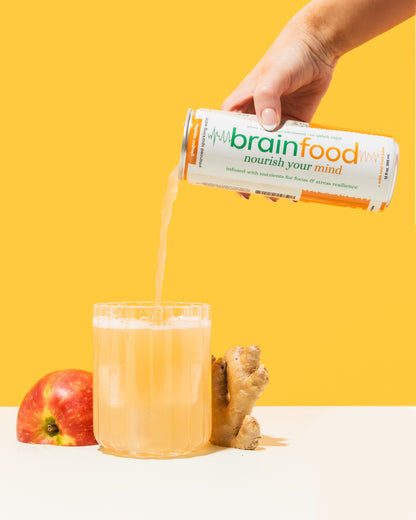 BrainFood Ginger Apple | Functional Sparkling Water for Brain Wellness
